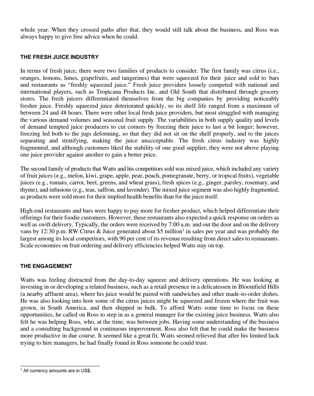 I need Introduction abou this case RW CITRUS &