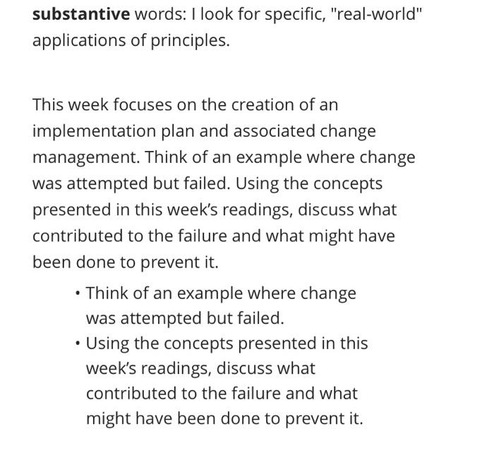 substantive words: I look for specific,