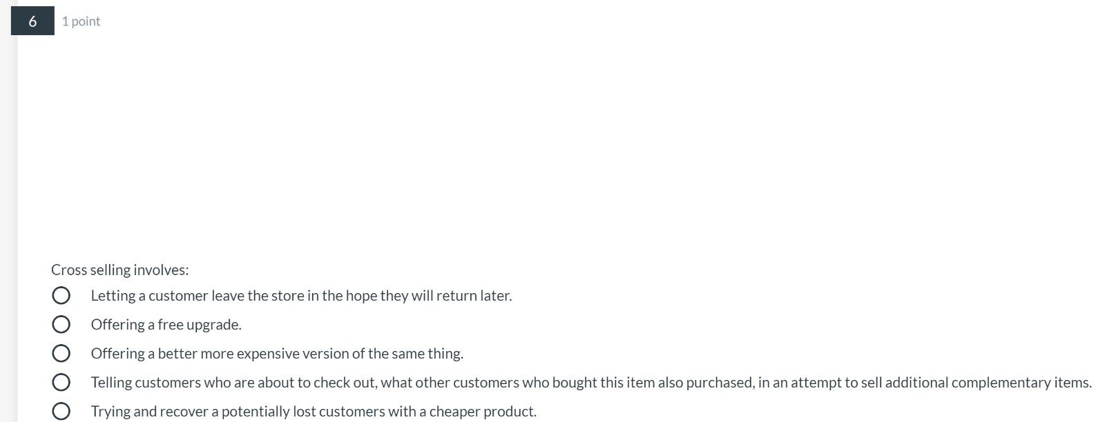 4 1 point Which of these is a Variable cost in a