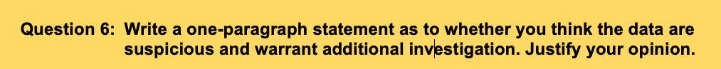 Question 6: Write a one-paragraph statement as to