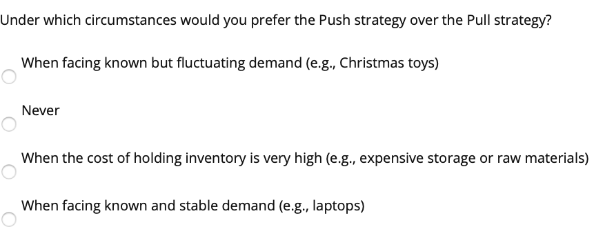 Under which circumstances would you prefer the