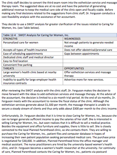 The case study showed that Ms. Ferguson was not