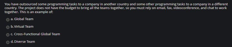 You have outsourced some programming tasks to a