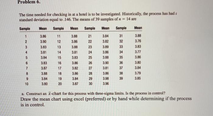 Problem 6. The time needed for checking in at a