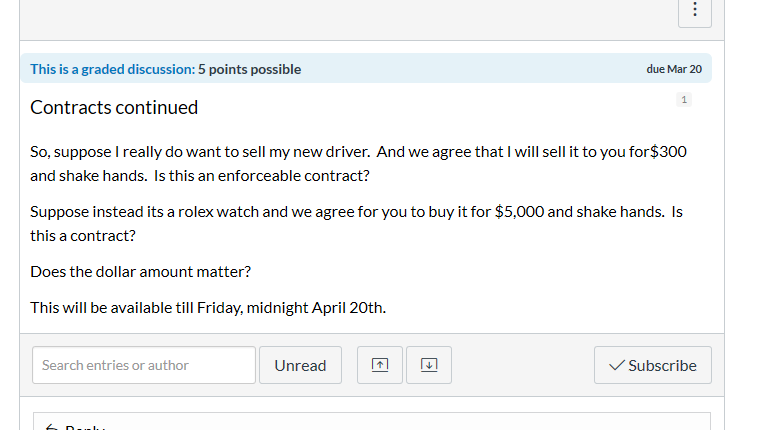 This is a graded discussion: 5 points possible