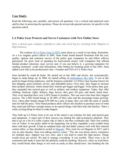 hello plz I need help with this case in e