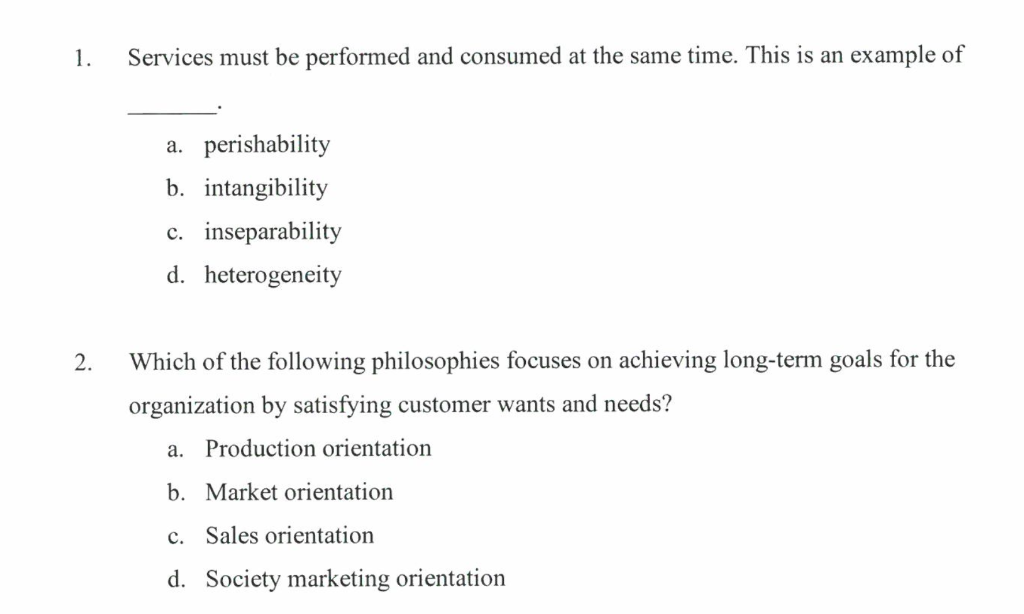 1. Services must be performed and consumed at the