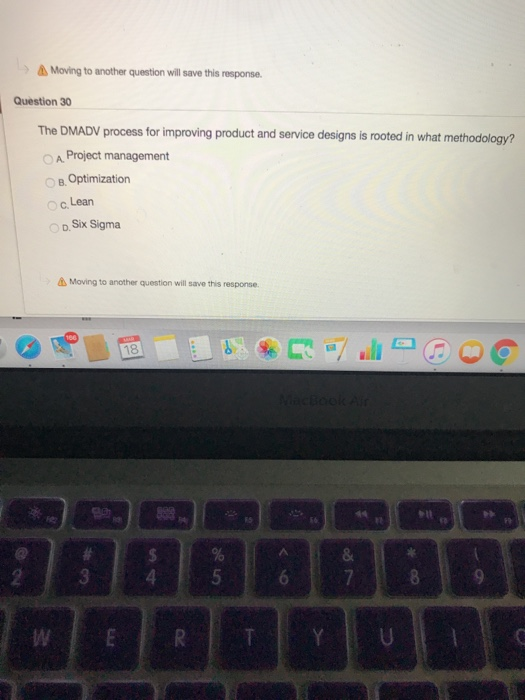 Moving to another question will save this