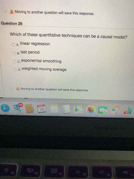 Moving to another question will save this