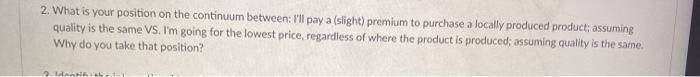2. What is your position on the continuum