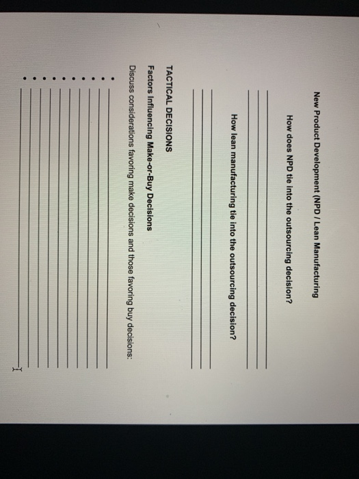 New Product Development (NPD / Lean Manufacturing