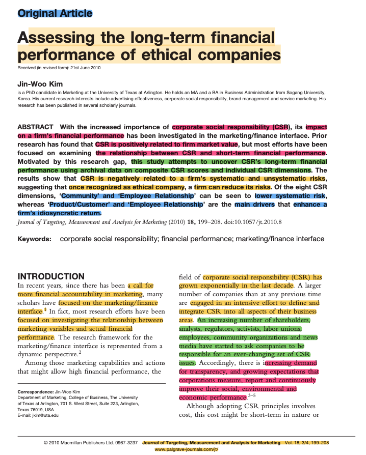 read the article: Outline the general topic of