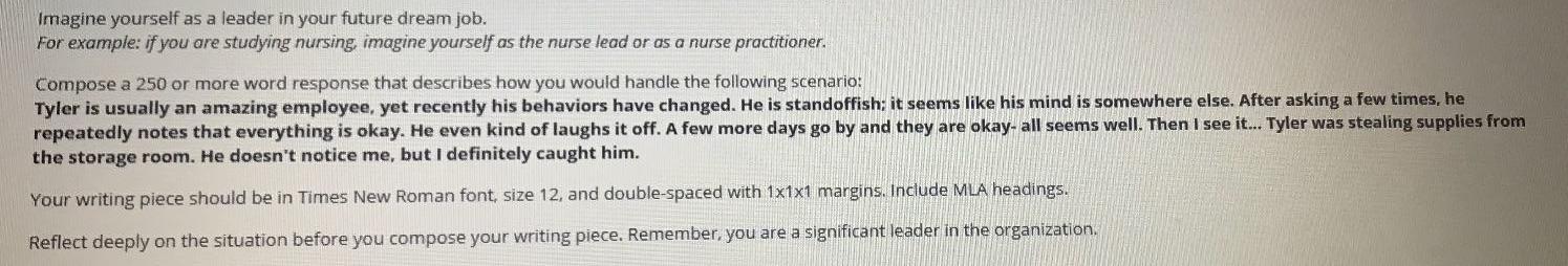 Imagine yourself as a leader in your future dream