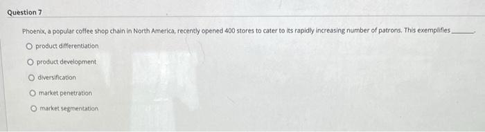 Question 5 is determined by a customer's