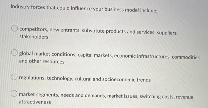 Industry forces that could influence your