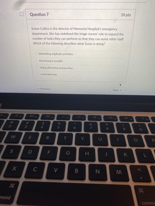 Question 7 10 pts Susan Collins is the director