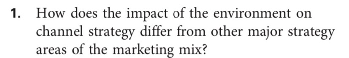 1. How does the impact of the environment on