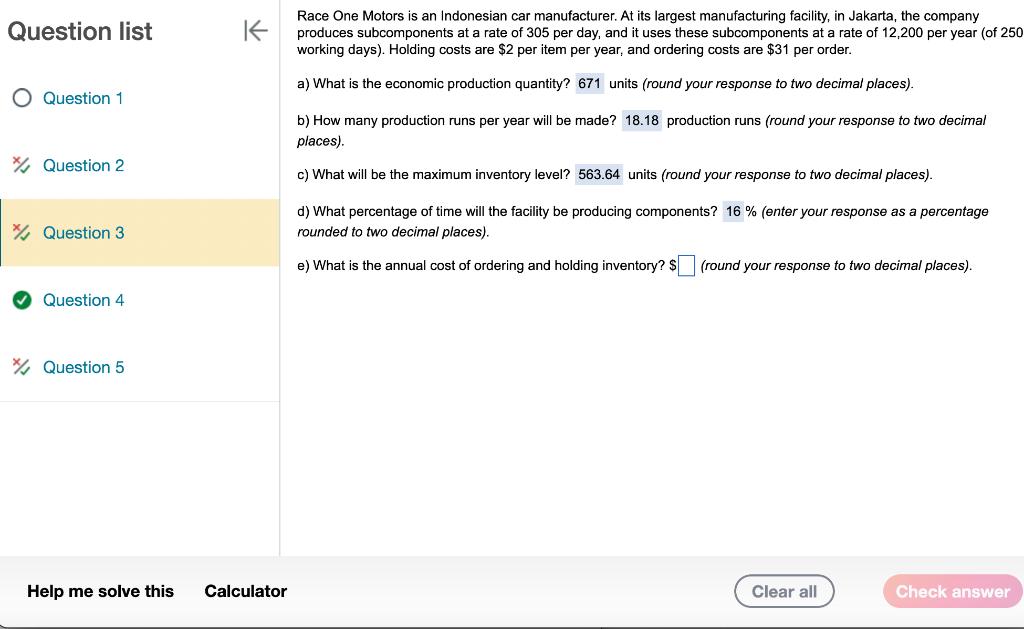 Question list Race One Motors is an Indonesian
