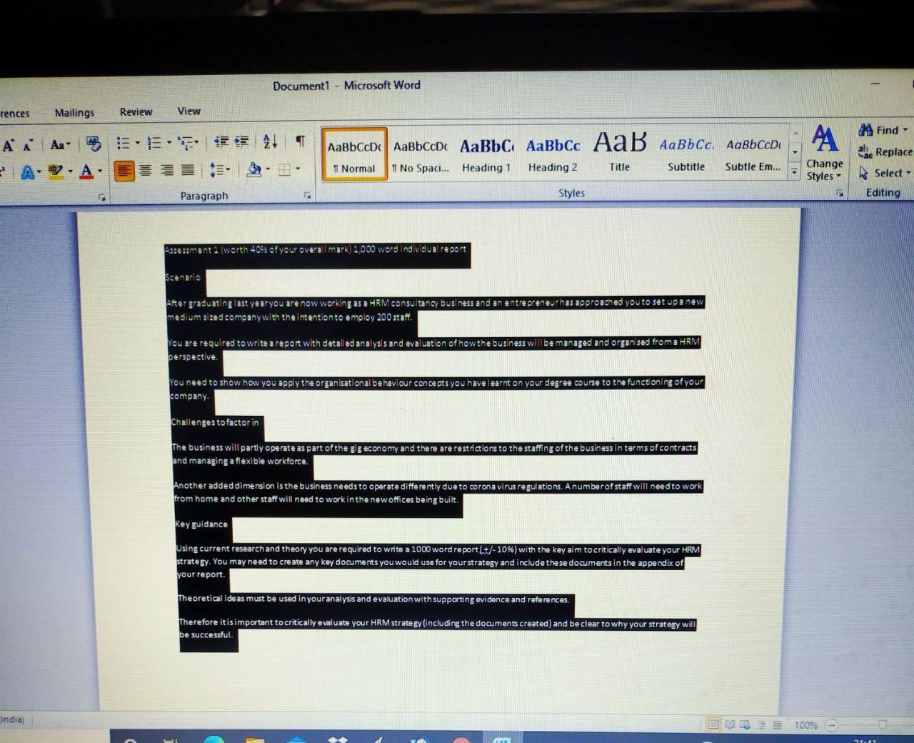 Document1 - Microsoft Word rences Mailings Review