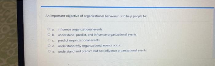 An important objective of organizational