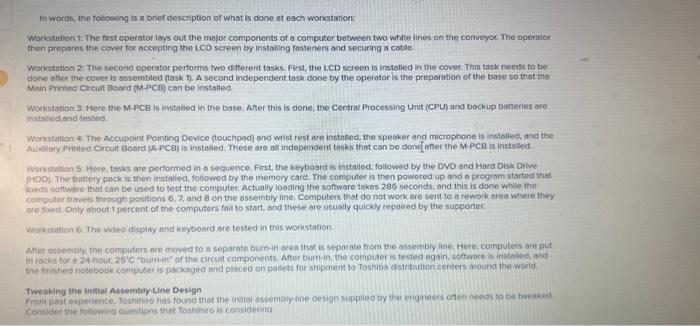 Toshiba's Notebook Computer Assembly Line