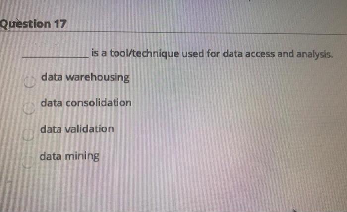 Question 18 RDBMS is multi-dimensional