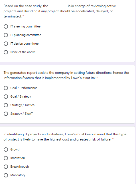 Case Study 2: Lowe's IT Portfolio Management