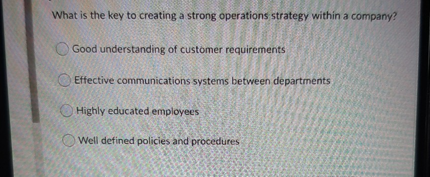 What is the key to creating a strong operations