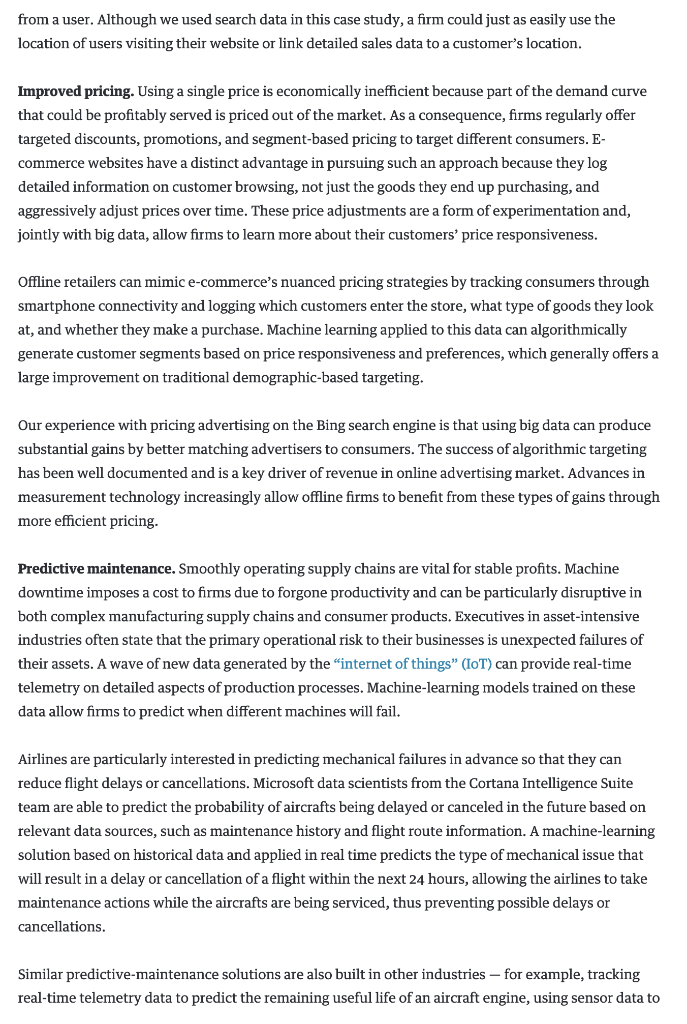 Please summarize the attached. The big data