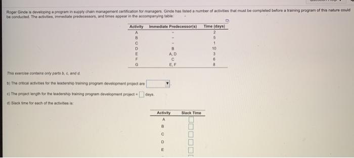 Roger Gindes developing a program in supply chain
