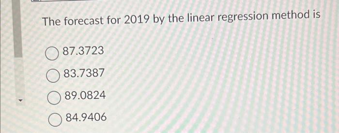 The forecast for 2019 by the linear regression