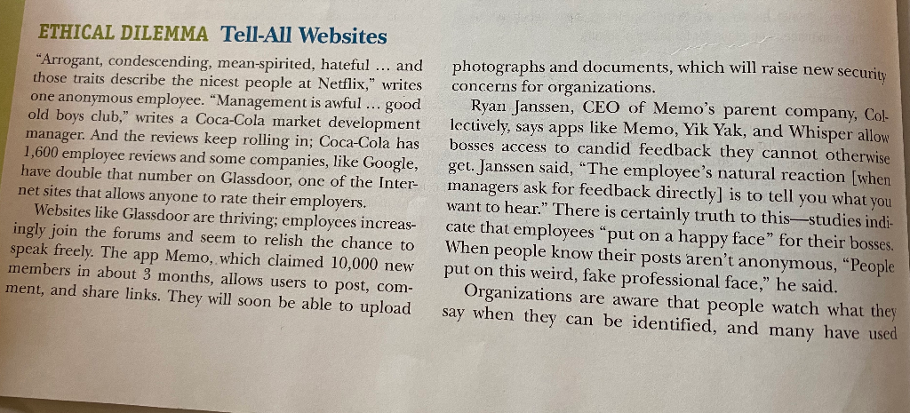 State in some detail five specific,