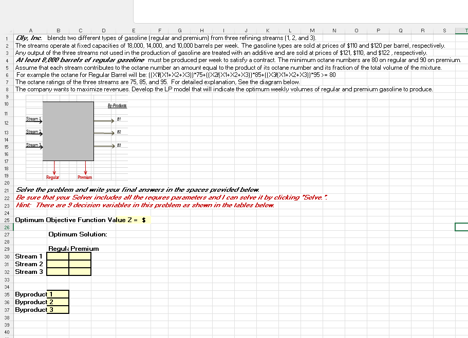 Please show all work in Excel. A B D E F G H J M