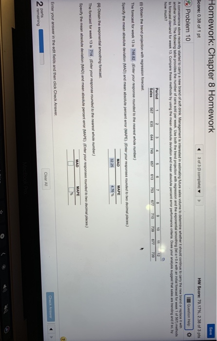 Save Homework: Chapter 8 Homework Score: 0.38 of