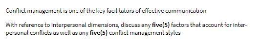 Conflict management is one of the key