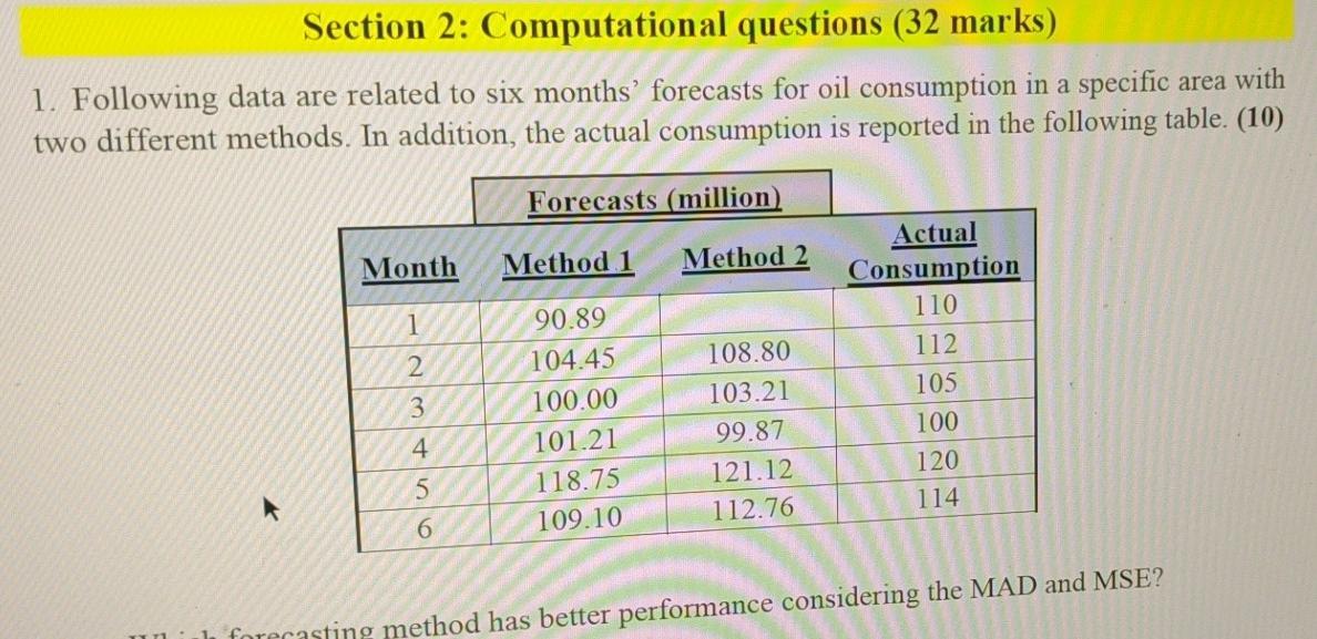 Section 2: Computational questions (32 marks) 1.