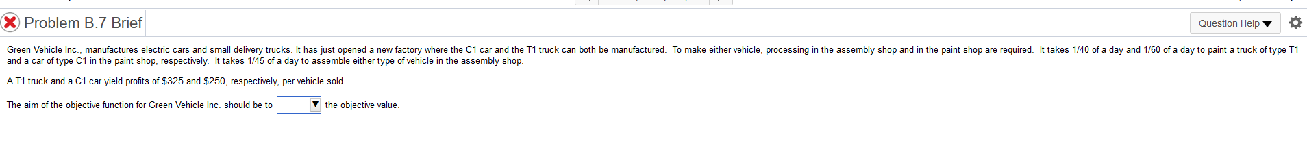 answer choices are maximize or minimize Problem