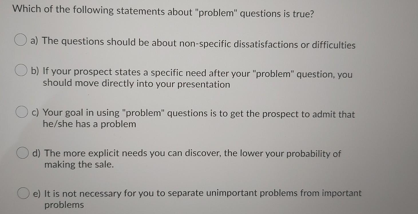 43 Which of the following statements about