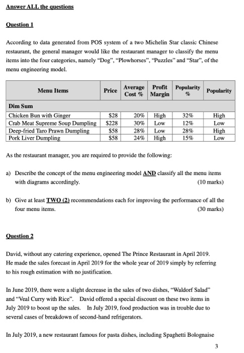 Help!!!!! Answer ALL the questions Question 1