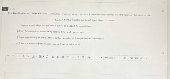 5 4 points Error Identification and Correction:
