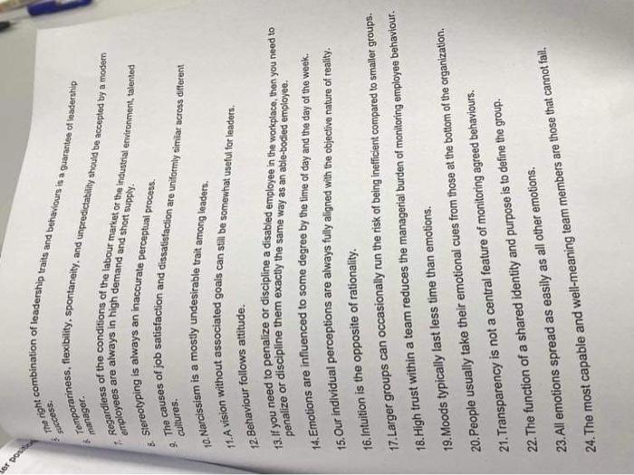 T/F 6. 1omporariness, flexibility, spontaneity,