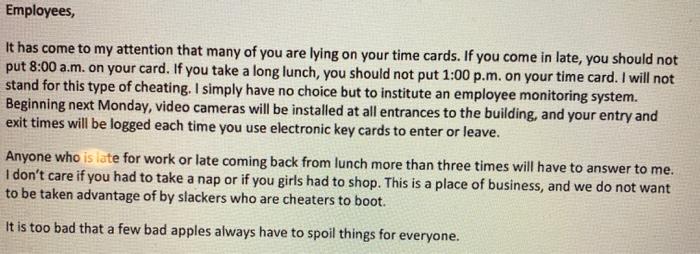 revise the text . Employees, It has come to my