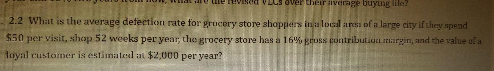 revised Vlls over their average buying life? a .