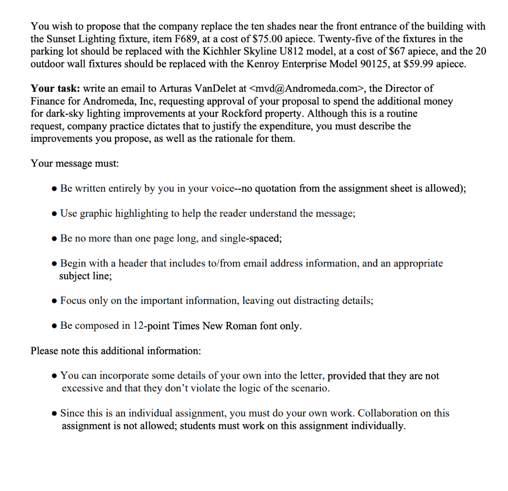 Write an email in response to the scenario below.