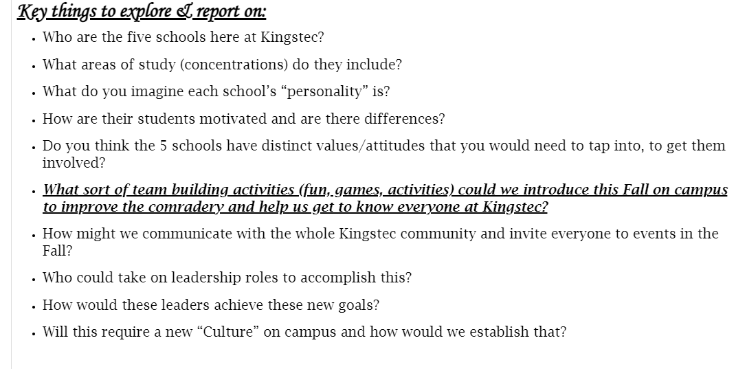 Key things to explore I report on: . Who are the