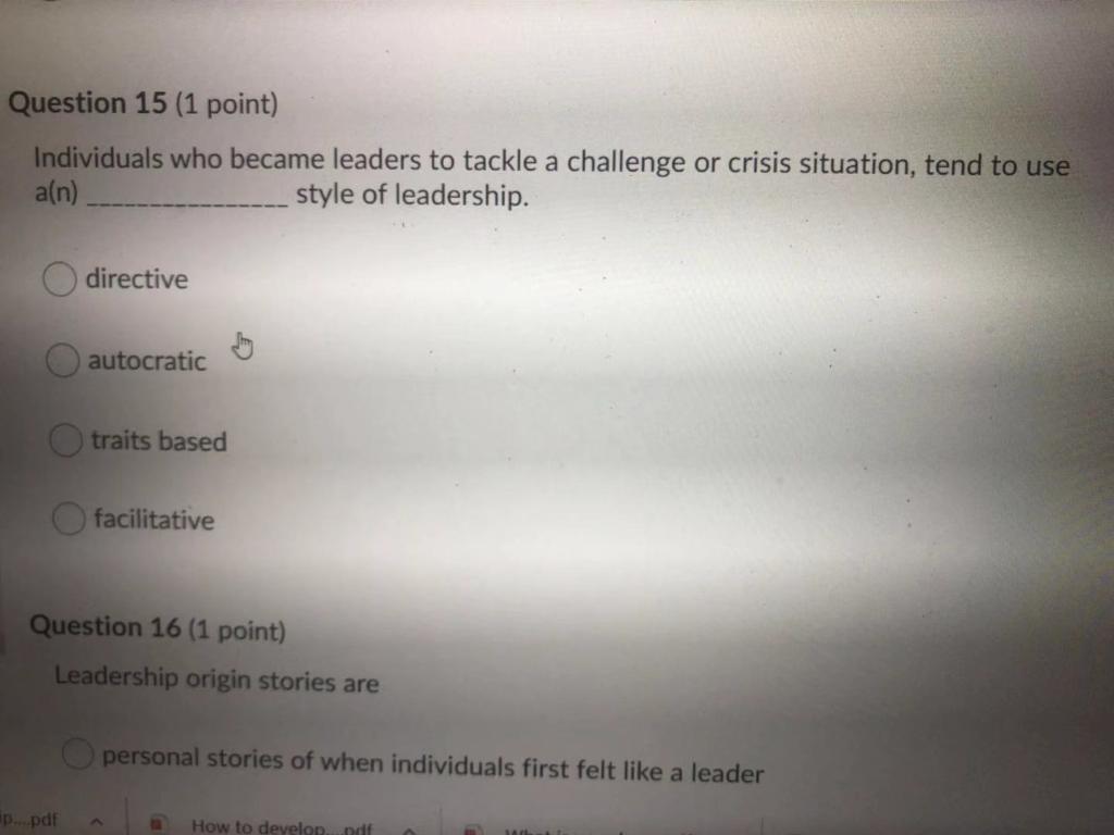 Question 11 (1 point) External self awareness is