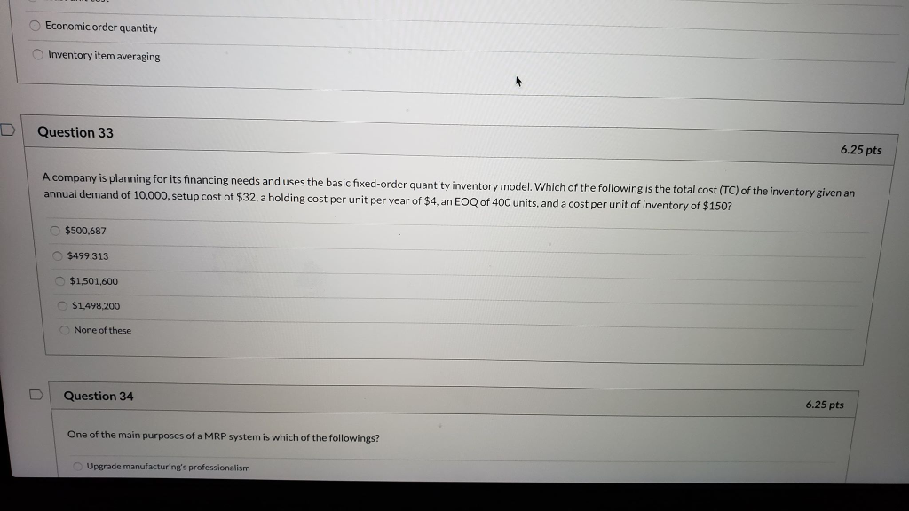 Economic order quantity Inventory item averaging