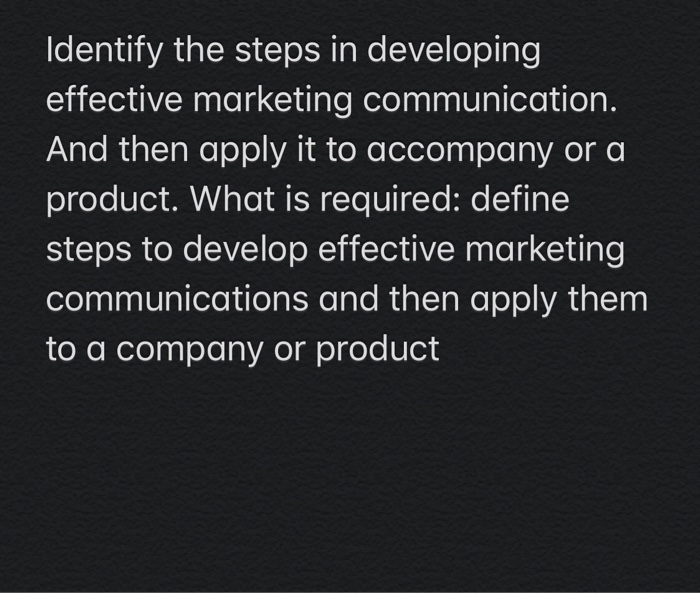 Identify the steps in developing effective