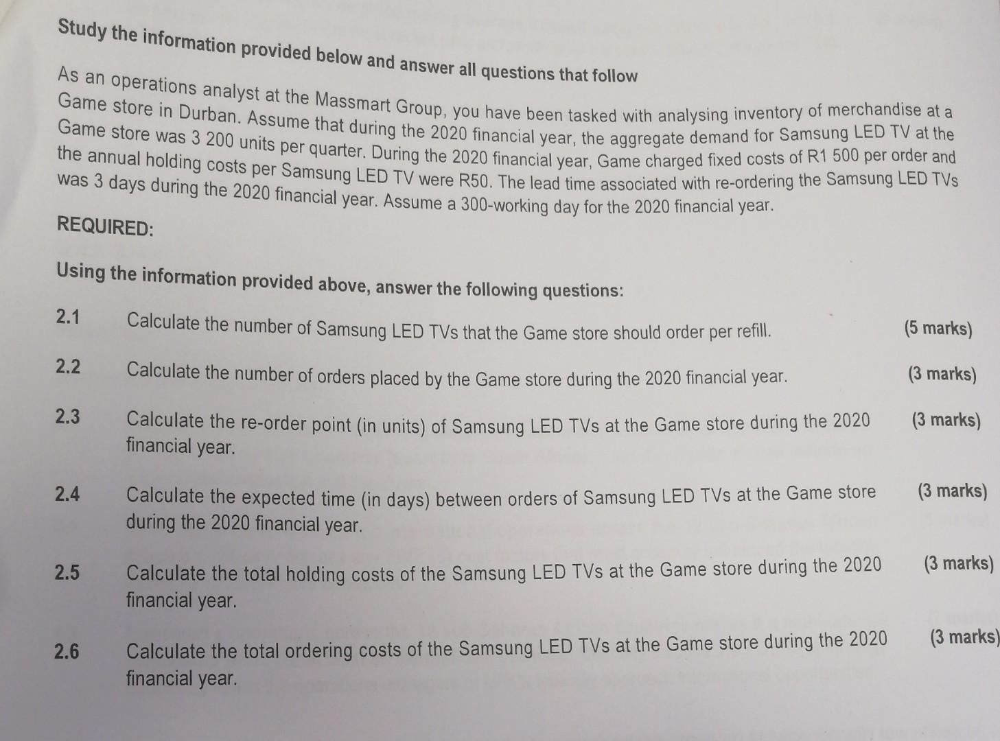 Study the information provided below and answer