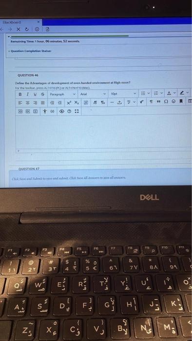 Remaining Time 55 minutes 16 seconds. Question